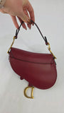 Christian Dior Red Leather Saddle Hand Bag - 3283