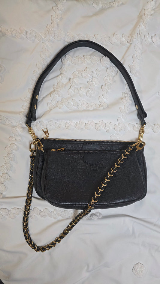 Louis Vuitton Black Empriente Leather Multi Pochette - 3323