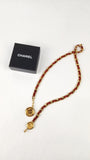 Chanel Red Leather & Gold Tone Chain Metal Belt - G0288