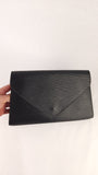 Louis Vuitton Black Epi Leather Envelope Clutch - G0325