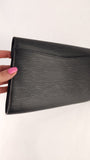 Louis Vuitton Black Epi Leather Envelope Clutch - G0325