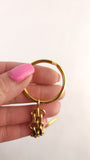 Chanel Gold Tone Cambon Logo Key Ring - 3329