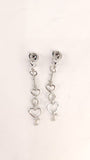Christian Dior D-I-O-R Drop Silver Tone Clip-on Earrings - G0291