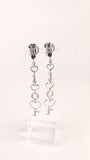 Christian Dior D-I-O-R Drop Silver Tone Clip-on Earrings - G0291