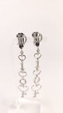 Christian Dior D-I-O-R Drop Silver Tone Clip-on Earrings - G0291