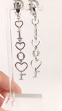 Christian Dior D-I-O-R Drop Silver Tone Clip-on Earrings - G0291