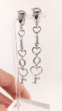 Christian Dior D-I-O-R Drop Silver Tone Clip-on Earrings - G0291