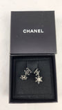 Chanel Black Rhinestone CC & Snowflake Pierced Earrings - G0308