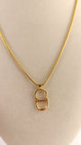 Christian Dior Gold Tone CD Necklace - G0314