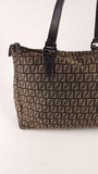 Fendi Zucchino Brown Canvas Tote - G0338