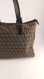 Fendi Zucchino Brown Canvas Tote - G0338