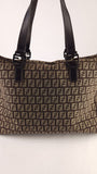 Fendi Zucchino Brown Canvas Tote - G0338