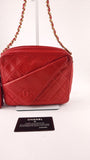 Chanel Matelasse Chain Red Lamb Skin Shoulder Bag - G0272