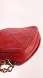 Chanel Matelasse Chain Red Lamb Skin Shoulder Bag - G0272