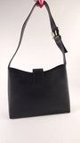 Salvatore Ferragamo Gancini Black Leather Shoulder Bag - 3373