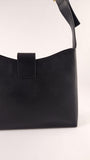 Salvatore Ferragamo Gancini Black Leather Shoulder Bag - 3373