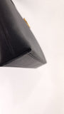 Salvatore Ferragamo Gancini Black Leather Shoulder Bag - 3373
