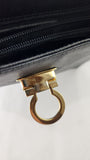 Salvatore Ferragamo Gancini Black Leather Shoulder Bag - 3373