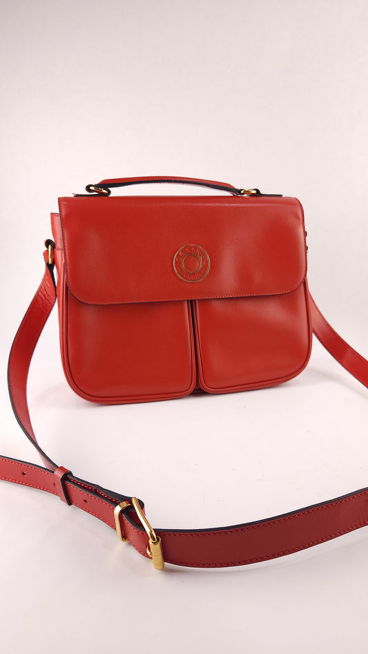 Celine Red Leather Shoulder Bag - 3370