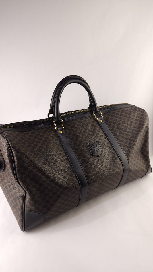 Celine Black Macadam Canvas Boston Bag - G0318