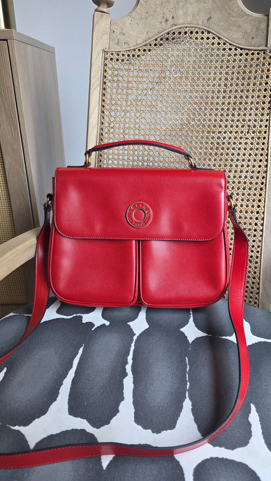 Celine Red Leather Shoulder Bag - 3370