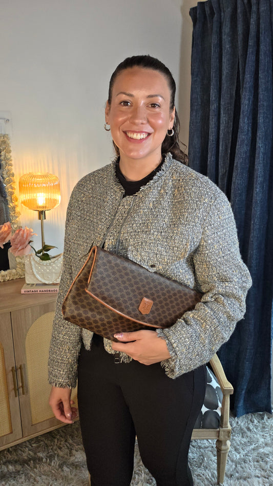 Celine Brown Macadam Folded Clutch - 3455