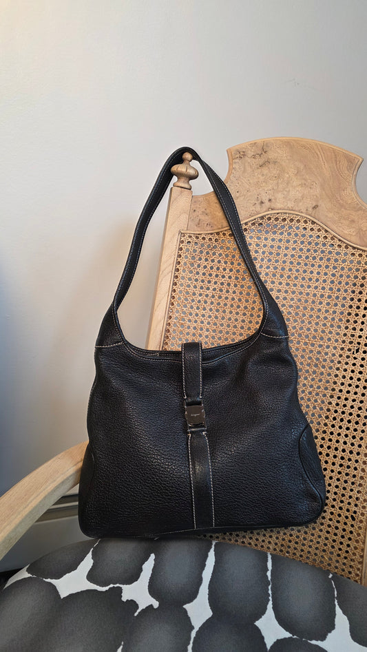 Salvatore Ferragamo Black Leather Shoulder Bag - 3372