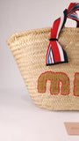 Miu Miu Beige Raffia Tote Bag - 3368