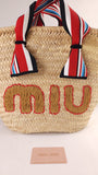 Miu Miu Beige Raffia Tote Bag - 3368