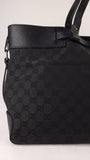 Gucci GG Black Canvas w/Leather Tote Bag - G0417