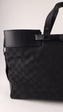 Gucci GG Black Canvas w/Leather Tote Bag - G0417