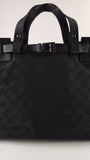 Gucci GG Black Canvas w/Leather Tote Bag - G0417