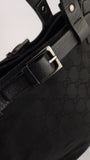 Gucci GG Black Canvas w/Leather Tote Bag - G0417