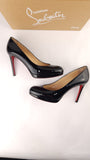 Christian Louboutin Black Patent Leather 4" Heels, Size 38 - G0415