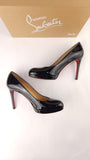 Christian Louboutin Black Patent Leather 4" Heels, Size 38 - G0415