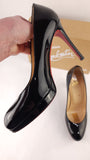 Christian Louboutin Black Patent Leather 4" Heels, Size 38 - G0415