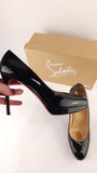 Christian Louboutin Black Patent Leather 4" Heels, Size 38 - G0415