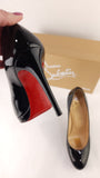 Christian Louboutin Black Patent Leather 4" Heels, Size 38 - G0415