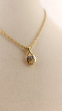 Nina Ricci Gold Tone Necklace w/ Tear Drop Charm - 3020