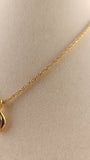 Nina Ricci Gold Tone Necklace w/ Tear Drop Charm - 3020