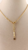 Nina Ricci Gold Tone Necklace w/ Tear Drop Charm - 3020