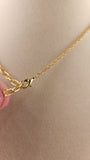 Nina Ricci Gold Tone Necklace w/ Tear Drop Charm - 3020