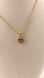 Nina Ricci Gold Tone Necklace w/ Tear Drop Charm - 3020