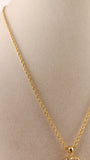 Nina Ricci Gold Tone Necklace w/ Rhinestone Circle Charm - 3021