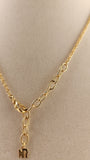 Nina Ricci Gold Tone Necklace w/ Rhinestone Circle Charm - 3021