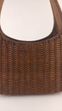 Salvatore Ferragamo Brown Rattan Shoulder Bag - 2977