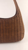 Salvatore Ferragamo Brown Rattan Shoulder Bag - 2977