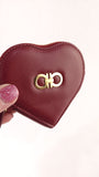 Salvatore Ferragamo Red Leather Heart Coin Purse - 3513