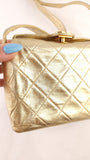 Chanel Matelasse Gold Lambskin Shoulder Bag - 3490