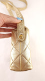 Chanel Matelasse Gold Lambskin Shoulder Bag - 3490